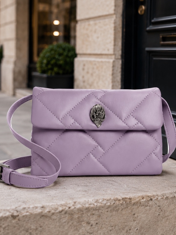 Kurt Geiger Medium Kensington Soft Quilted Leather Crossbody Bag Lilac